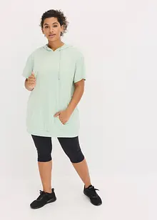 Oversized treningstopp med hette, hurtigtørkende, bonprix