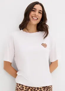 Kort T-skjorte med lave skuldre, bonprix