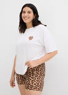 Kort T-skjorte med lave skuldre, bonprix