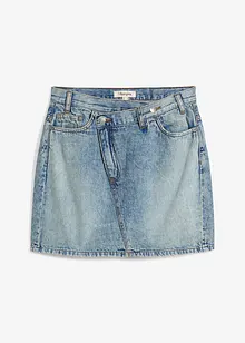 Jeansskjørt med asymmetrisk linning, bonprix