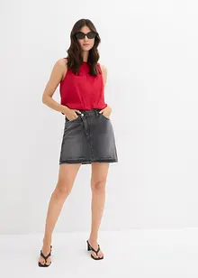 Jeansskjørt med asymmetrisk linning, bonprix