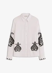 Bluse i myk viskosemiks med broderi, bonprix