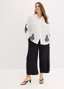 Bluse i myk viskosemiks med broderi, bonprix