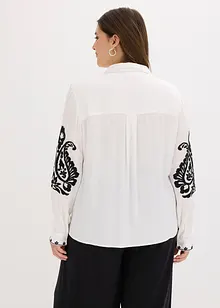 Bluse i myk viskosemiks med broderi, bonprix