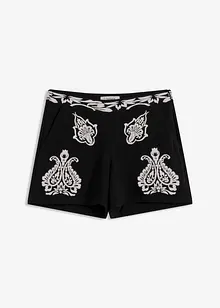 Shorts med broderi, av myk viskosemiks, bonprix