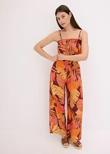 Jumpsuit i lett viskose med trykt mønster, bonprix