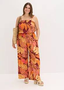 Jumpsuit i lett viskose med trykt mønster, bonprix