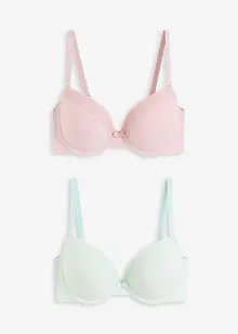 Vattert spile-BH med myk økologisk bomull (2-pack), bonprix