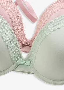 Vattert spile-BH med myk økologisk bomull (2-pack), bonprix