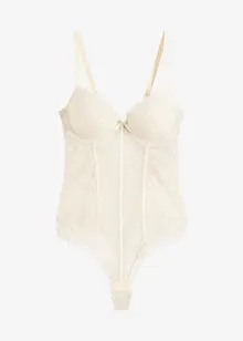 Stringbody med elastiske blonder, bonprix