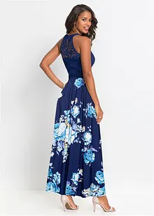 Maxikjole med blomsterprint og blonde, bonprix
