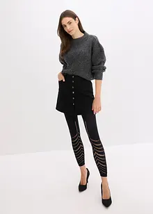 Leggings med komfortlinning og hullbroderi 80 DEN, bonprix