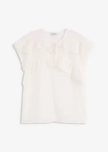 Chiffonbluse med volanger, bonprix