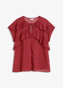 Chiffonbluse med volanger, bonprix