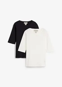 T-skjorte i 100% økologisk bomull (2-pack), bonprix