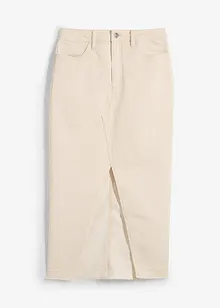 Jeansskjørt med splitt, bonprix