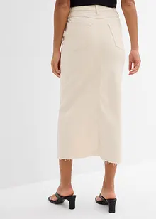 Jeansskjørt med splitt, bonprix