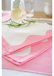 Tøyservietter i økologisk bomull med farget kant (2-pack), bonprix