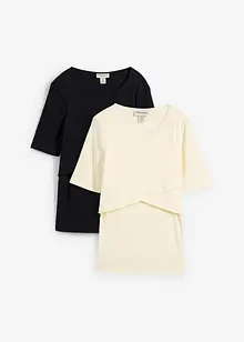 Mammatopp av ribbemateriale i 100% økologisk bomull (2-pack), bonprix