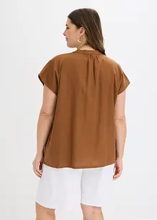 Kortermet bluse i lett linmiks, bonprix