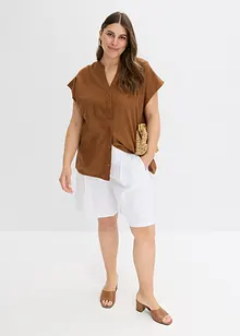 Kortermet bluse i lett linmiks, bonprix