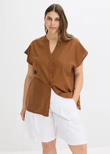 Kortermet bluse i lett linmiks, bonprix
