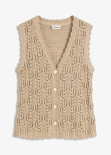 Strikkevest i hullstrikk, bonprix