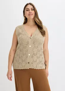 Strikkevest i hullstrikk, bonprix