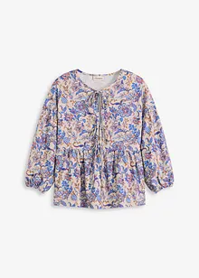 Trikotbluse med snøring, bonprix