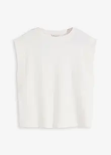 Topp med ribbekant på ermene, bonprix