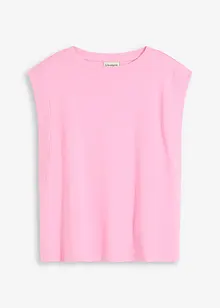 Topp med ribbekant på ermene, bonprix