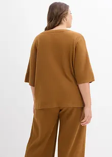 Topp i strukturmateriale av 100% bomull, bonprix