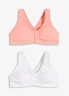 BH uten spiler med lukning foran og økologisk bomull (2-pack), bonprix
