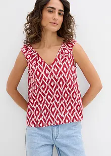 Ermeløs bluse i lett viskose, bonprix
