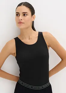 Sømløs lang topp av ribbet materiale, bonprix