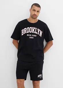 T-skjorte og shorts i formstabil, økologisk bomull (2-delt sett), bonprix