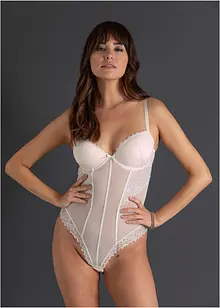 Stringbody med elastiske blonder, bonprix