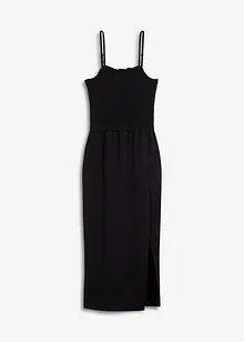 Midikjole i formstabil jersey med vaflet innfelling og splitt, bonprix