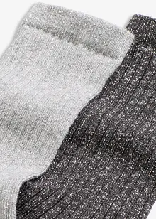 Sokker med økologisk bomull og lurex (2-pack), bonprix
