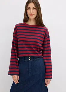 Stripemønstret topp i økologisk bomull, bonprix