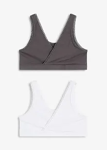 Vendbar BH-topp med myk, økologisk bomull (2-pack), bonprix