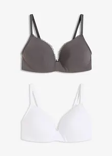 Vattert BH uten spiler med bomull (2-pack), bonprix