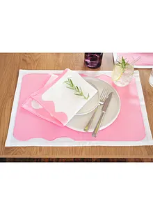 Tøyservietter i økologisk bomull med farget kant (2-pack), bonprix