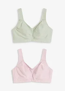 BH uten bøyle med økologisk bomull (2-pack), bonprix