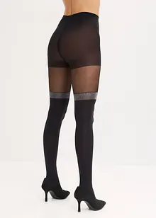 Overknee  strømpebukse 70den med glitterkant, med resirkulert polyamid, bonprix
