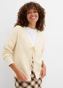 Cardigan med knyting, bonprix
