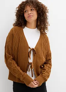 Cardigan med knyting, bonprix