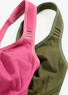 T-skjorte-BH uten bøyle med bomull (2-pack), bonprix