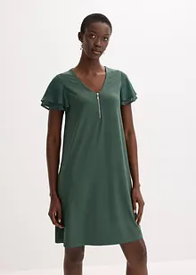 Trikotkjole med chiffonermer, bonprix