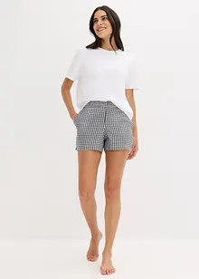 Oversized, kort pyjamas med vevd shorts, bonprix